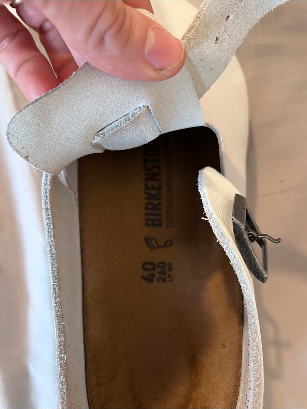 Birkenstock London W9.5 or M7.5 wide- Grey Suede and White Leather Vintage - Picture 7 of 9